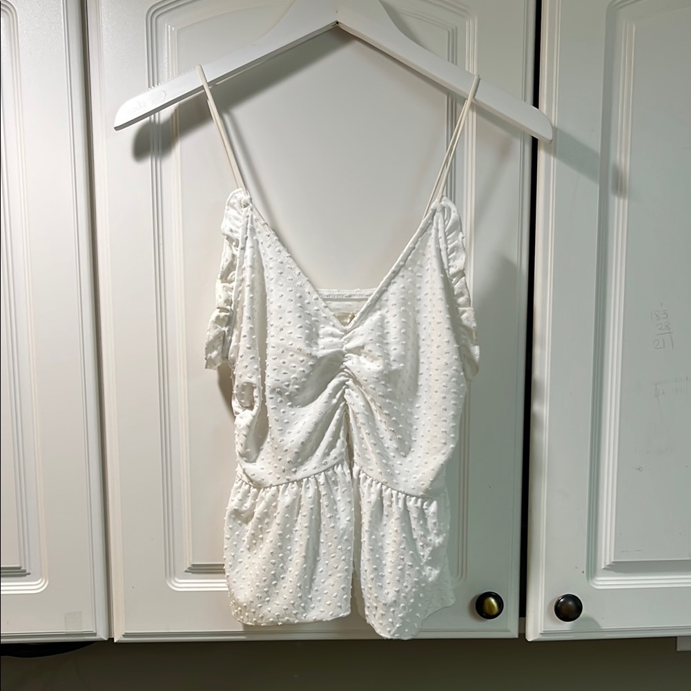 Urban Outfitters White Textured Sleeveless Top